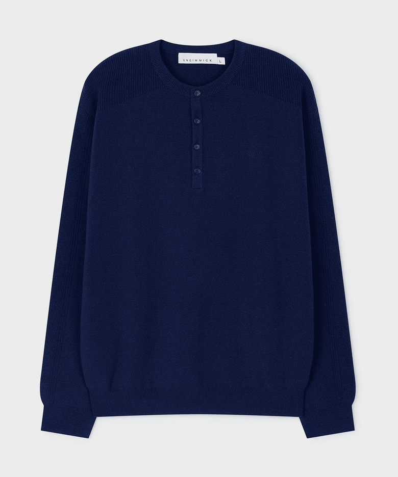 HENLEY SWEATHER (BLUE)
