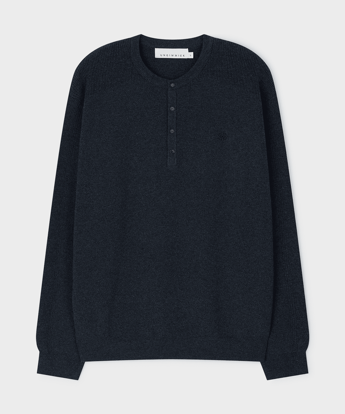 언지미크(UNGIMMICK) HENLEY SWEATHER (CHARCOAL)