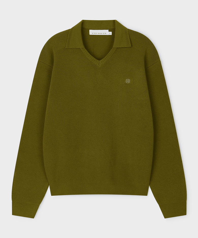 JOHNNY COLLAR SWEATER (OLIVE)
