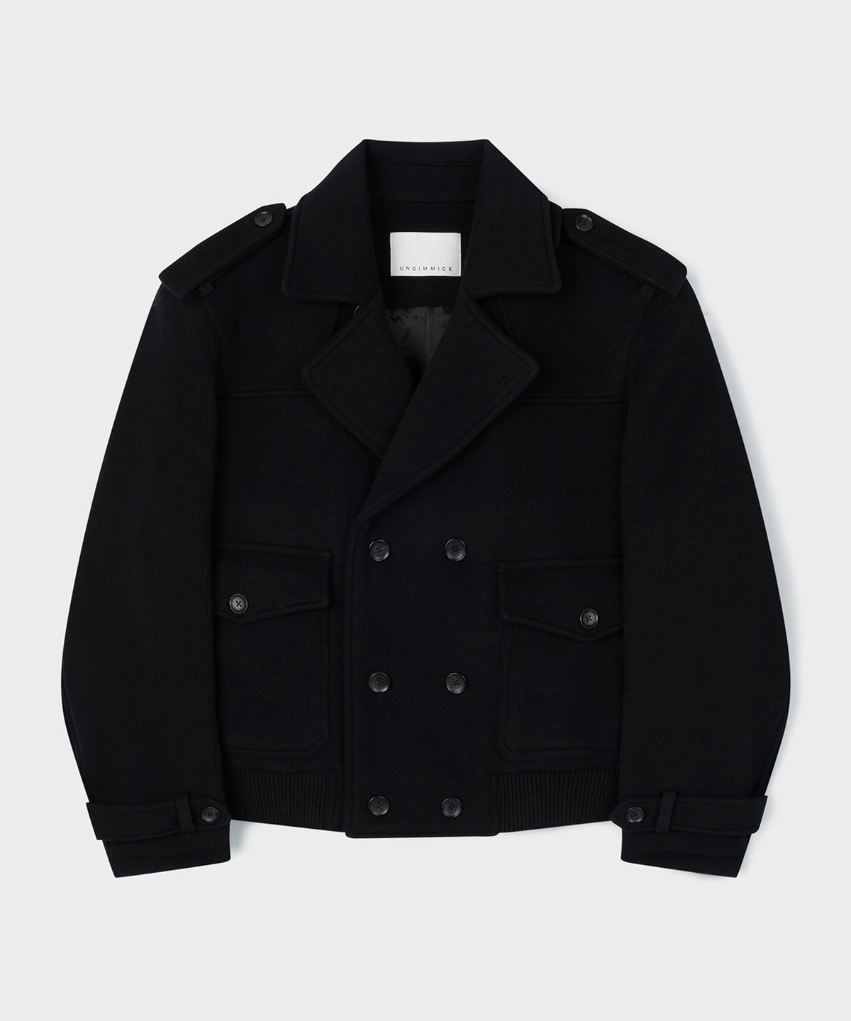 언지미크(UNGIMMICK) PEACOAT BLOUSON (BLACK)