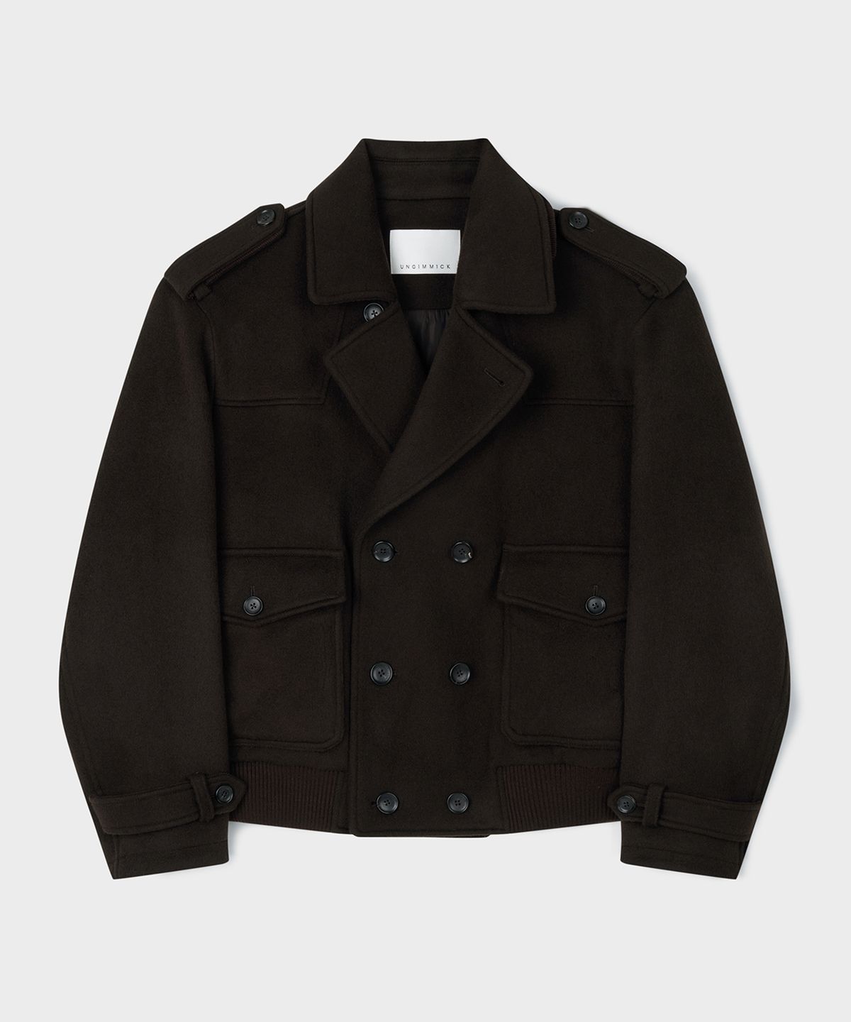 언지미크(UNGIMMICK) PEACOAT BLOUSON (BROWN)