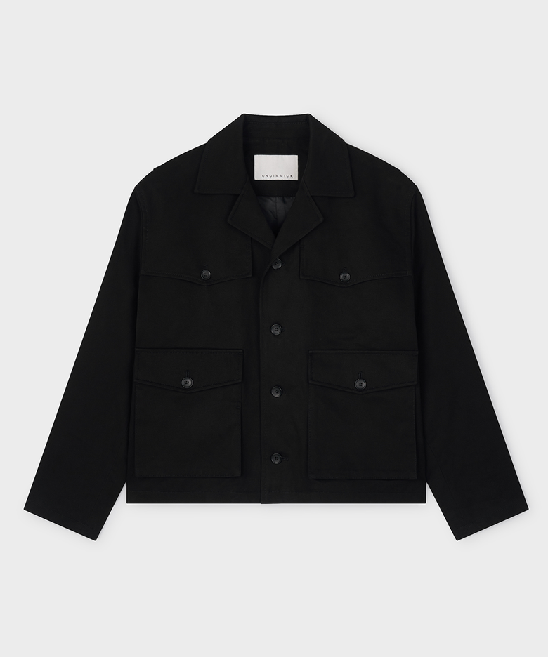 BRUSHED COTTON JACKET (BLACK)