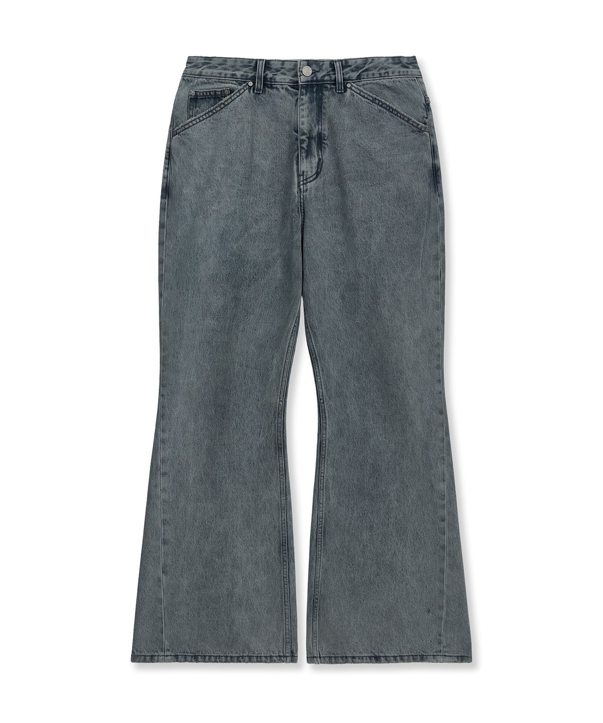 언지미크(UNGIMMICK) WIDE FLARED FADE DENIM PANTS (VINTAGE BLUE)