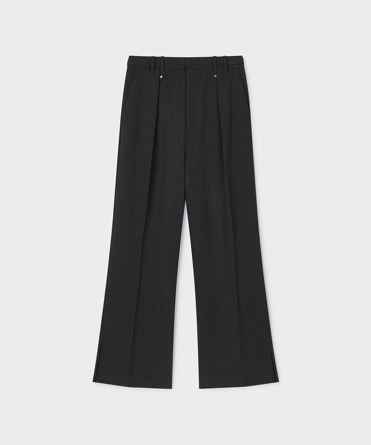 언지미크(UNGIMMICK) FLARED TAILORED TROUSERS (CHARCOAL)