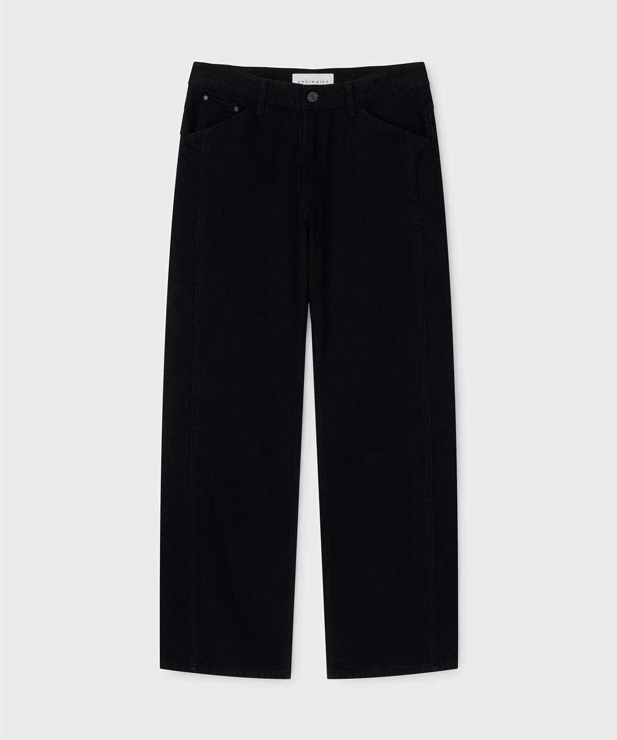 언지미크(UNGIMMICK) WIDE FLARED DENIM PANTS (BLACK)