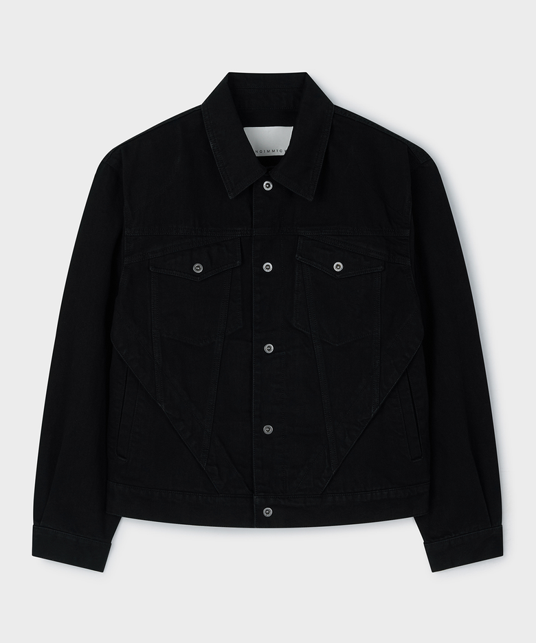 STRUCTURED DENIM TRUCKER JACKET (BLACK)