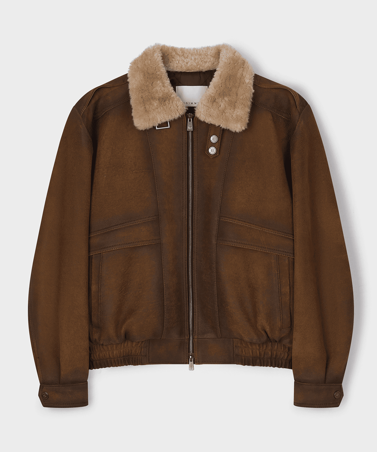 언지미크(UNGIMMICK) WAXED SUEDE AVIATOR JACKET (BROWN / LAMBSKIN)