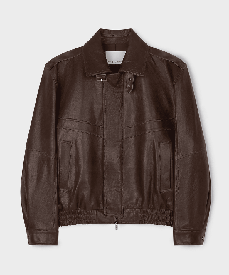 TANNED NAPPA LEATHER RIDER JACKET (BROWN / LAMBSKIN)