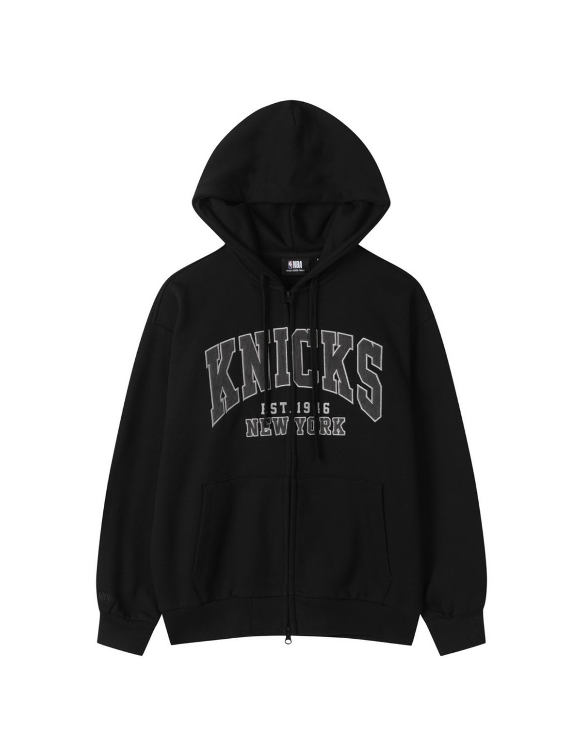 엔비에이(NBA) 아플리케 기모 후드 집업 블랙