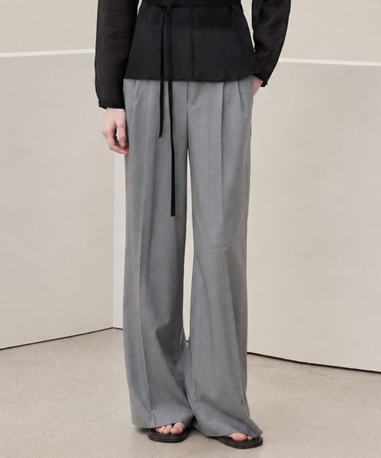 Basic Straight Wide Slacks_Mute Gray