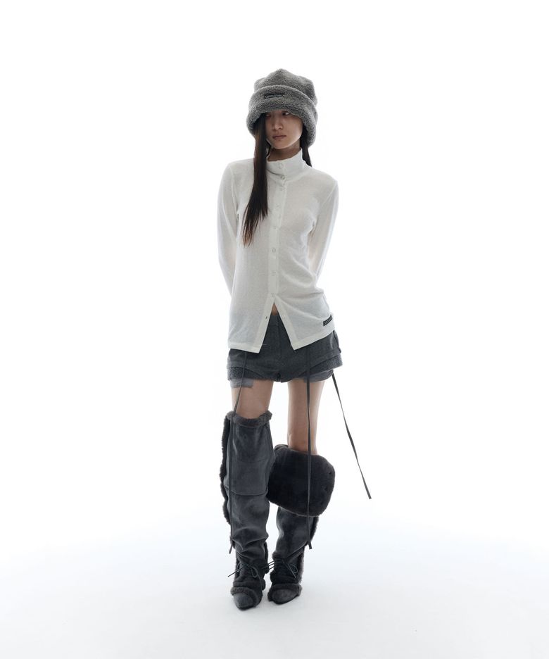 Micro Wool Shorts / Grey