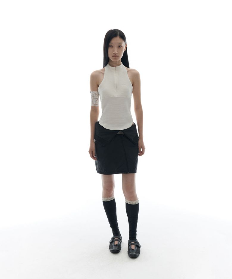 Detachable Bolero Half Zip-up / Off White