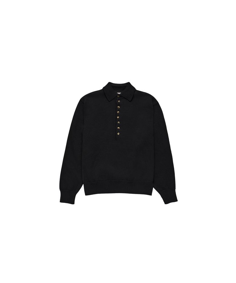 Wave collar knit Black