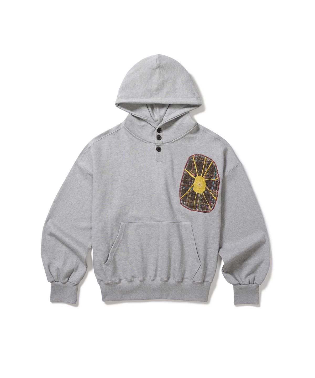 카락터(KARACTOR) Boiling patched hoodie / Melange gray