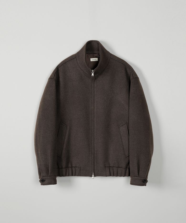 WOOL CASHMERE BLOUSON - BROWN MELANGE