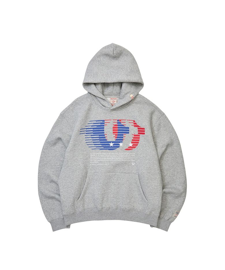 Vintage Athletic Horseshoe Hoodie - MELANGE GREY