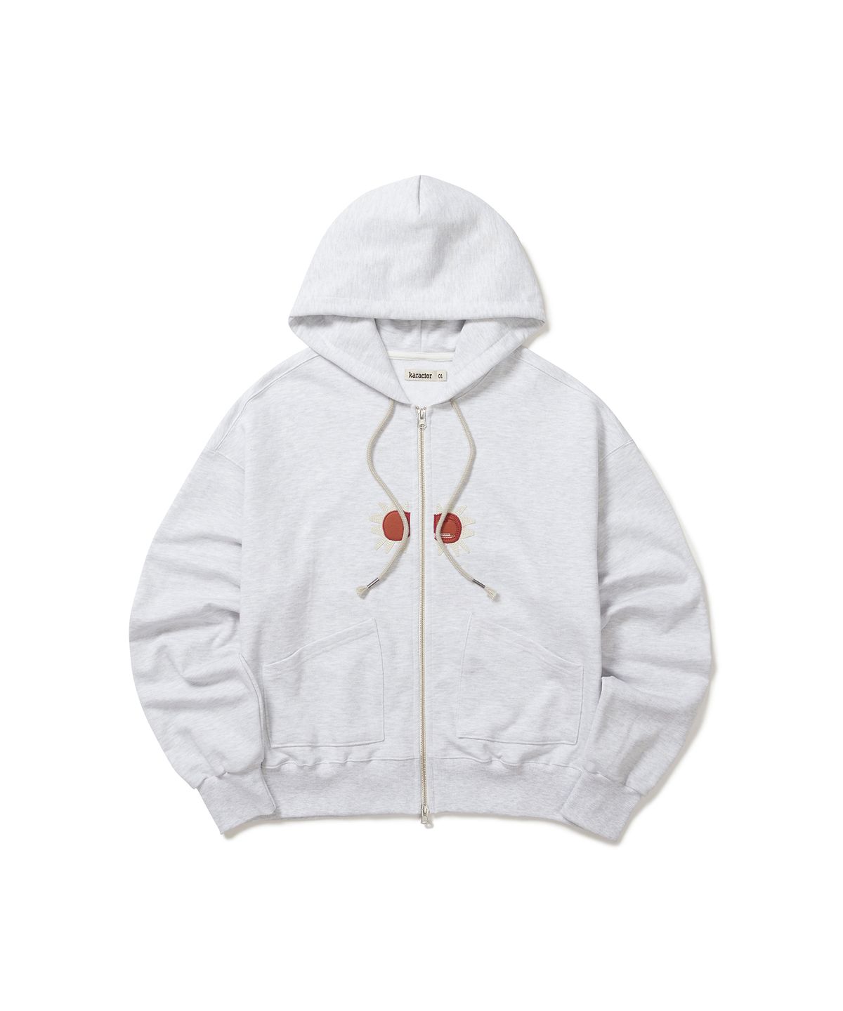 카락터(KARACTOR) Sunburst hoodied zip-up / Light gray