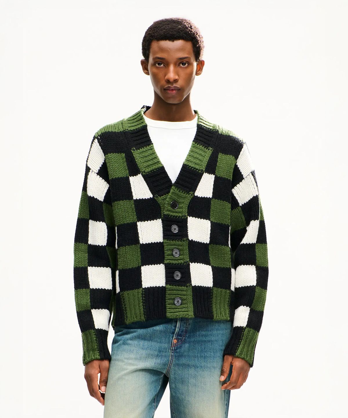 겐조(KENZO) 유니섹스 체크 가디건_K266AUGK01KAX