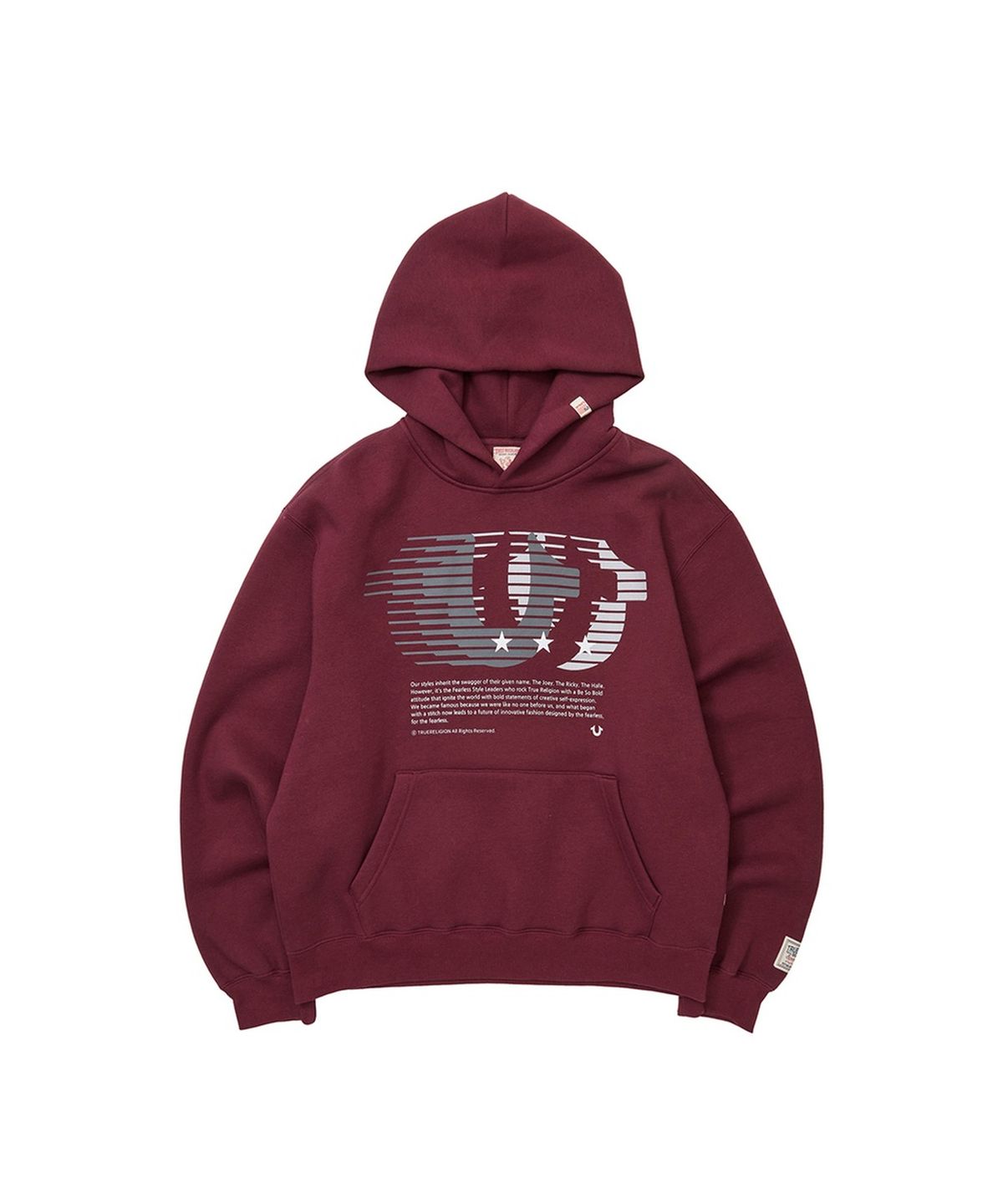 트루릴리젼(TRUERELIGION) Vintage Athletic Horseshoe Hoodie - BURGUNDY