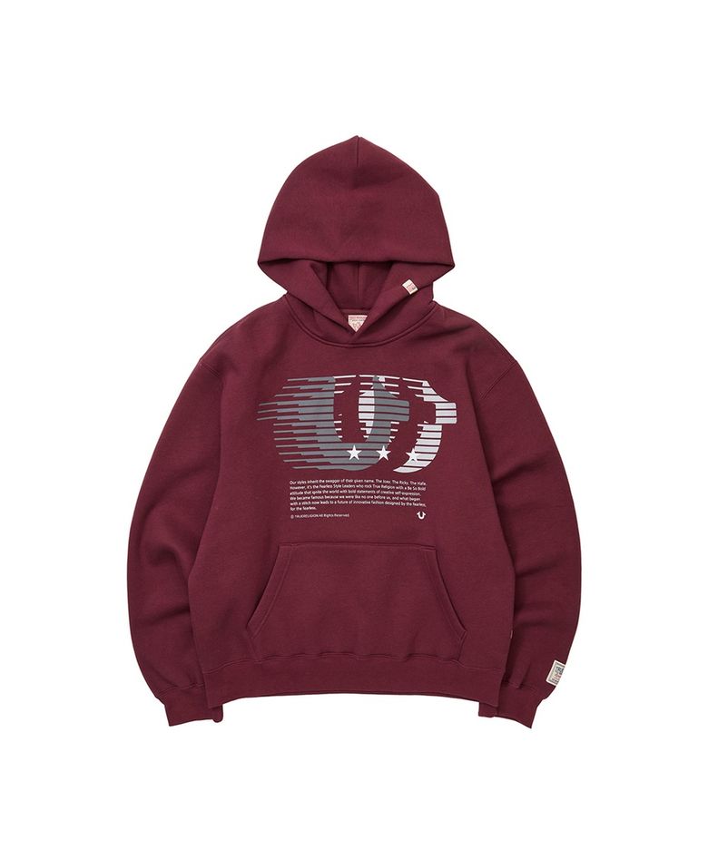 Vintage Athletic Horseshoe Hoodie - BURGUNDY