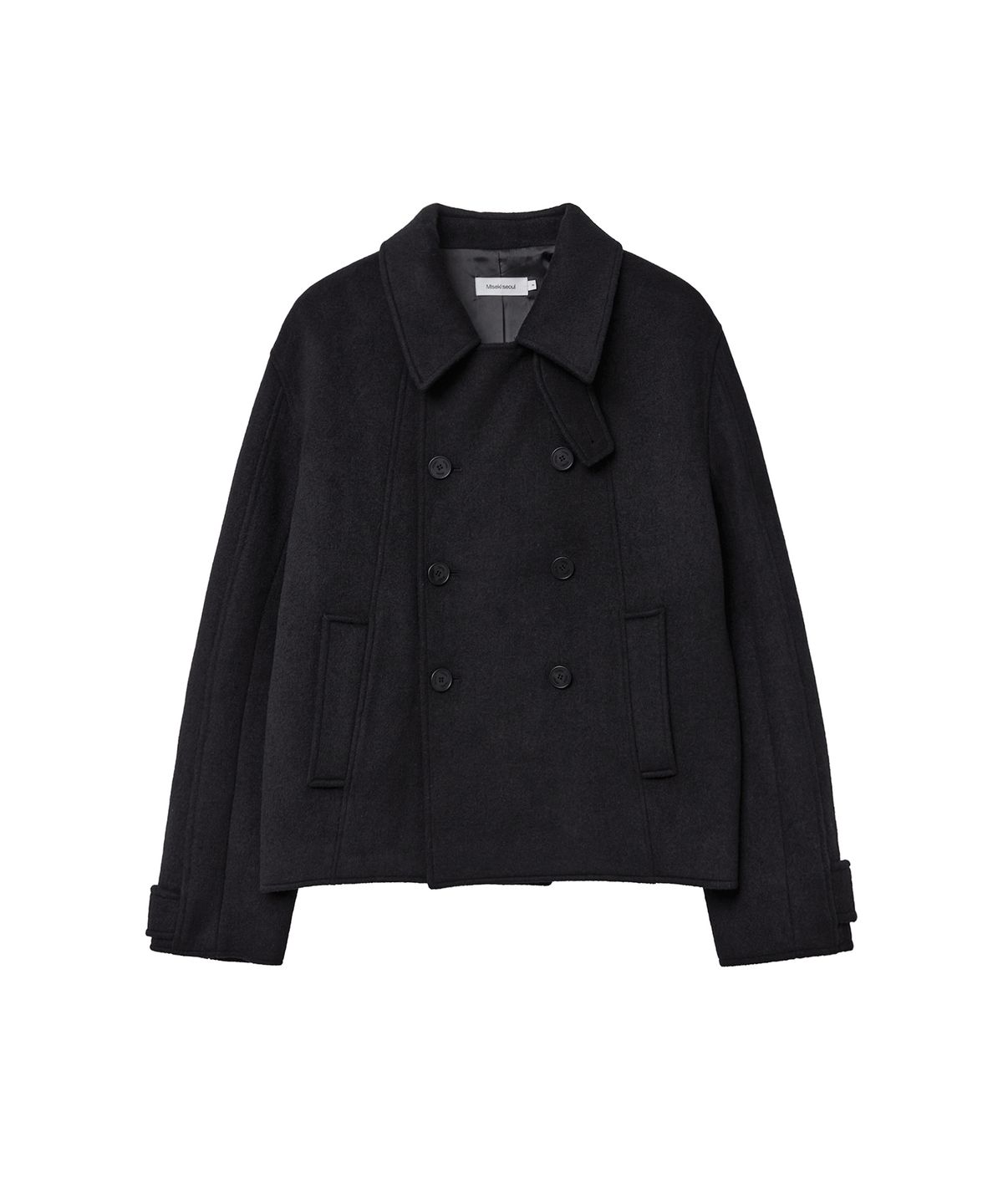 미세키서울 맨(MISEKISEOUL MEN) Button collar short pea coat BLACK