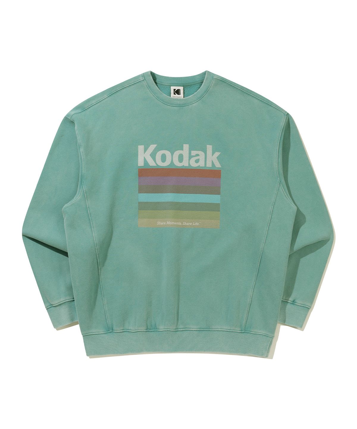 코닥(KODAK) 레인보우 스노우워싱 기모 맨투맨 MINT