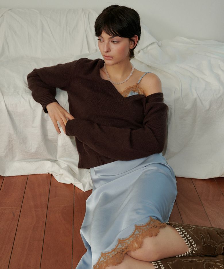 로즈 레이스 새틴드레스(319934)_BLUE