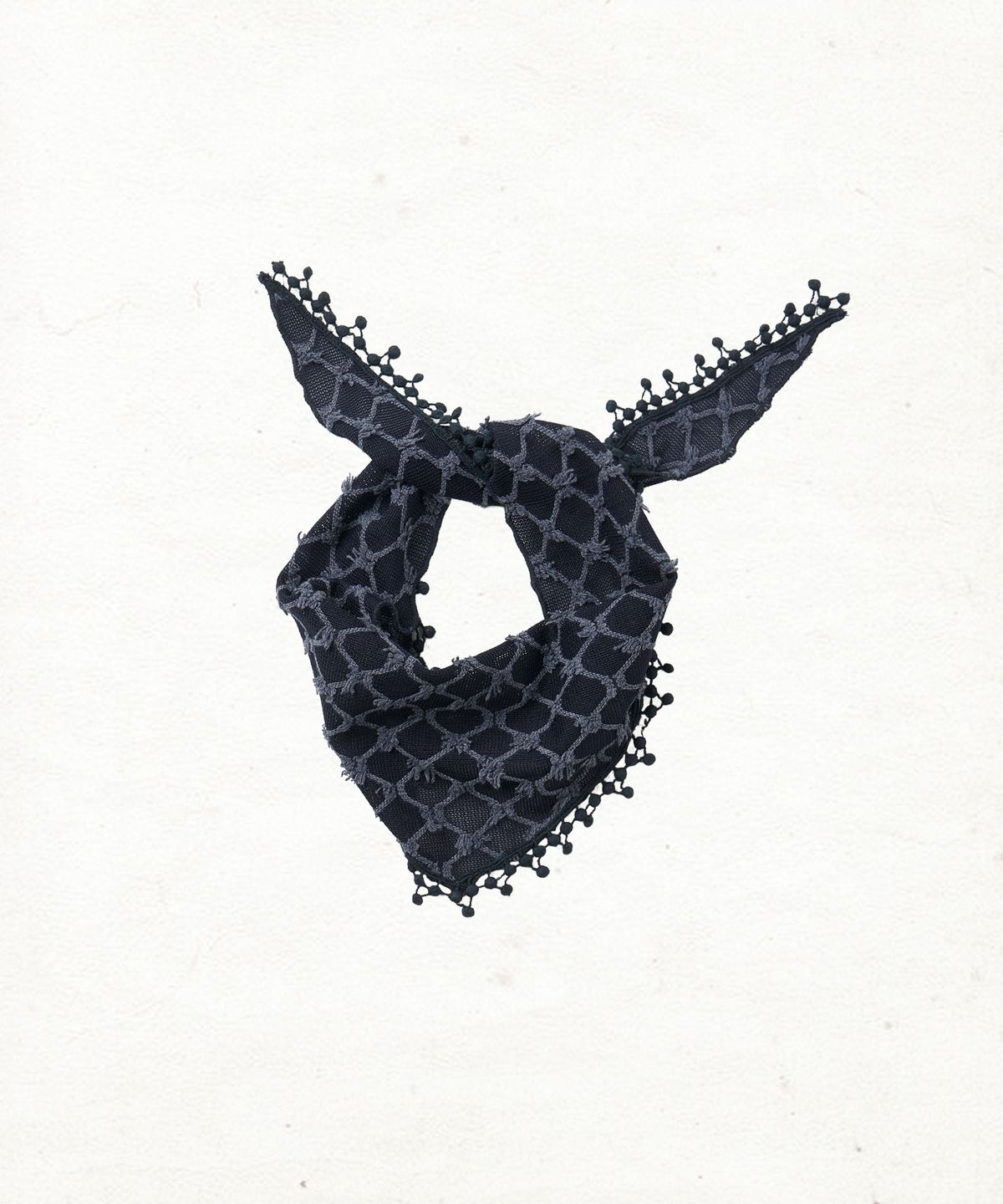 단델(DANDEL) DD lattice fringe scarf (NAVY)