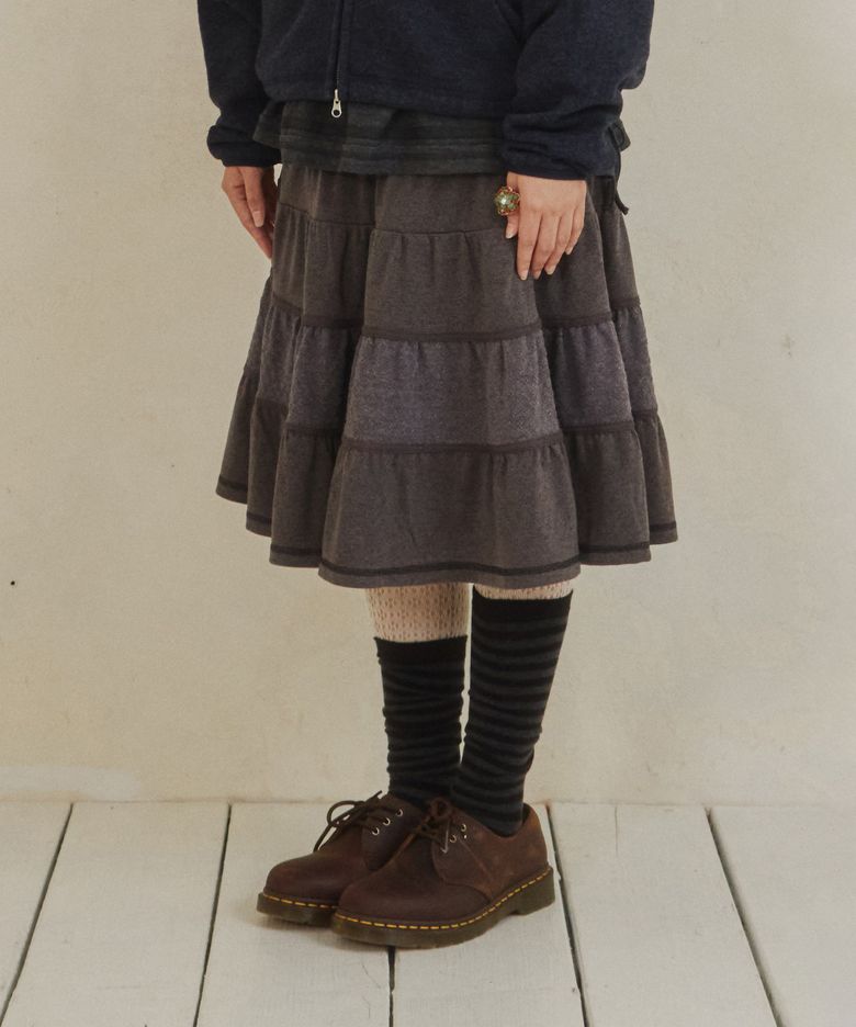 DD prairie tiered skirt (CHARCOAL)