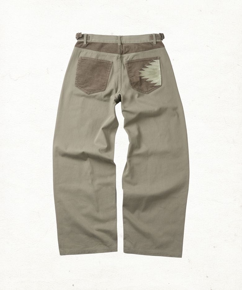 DD aztec wide cotton pants (KHAKI)