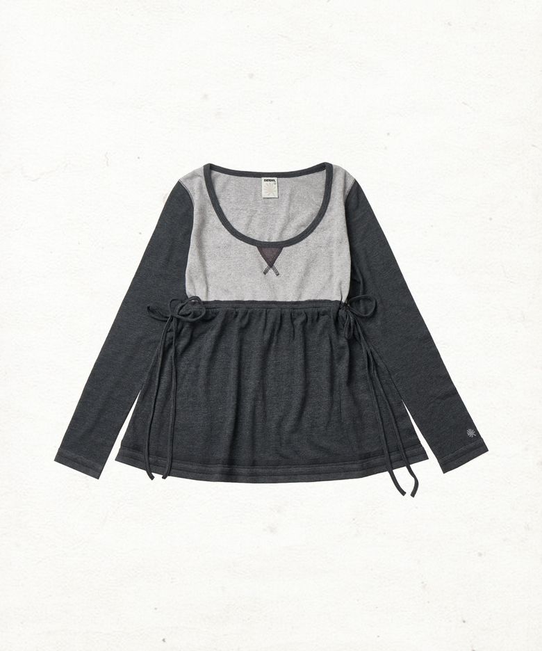 DD bib babydoll long sleeve (CHARCOAL)