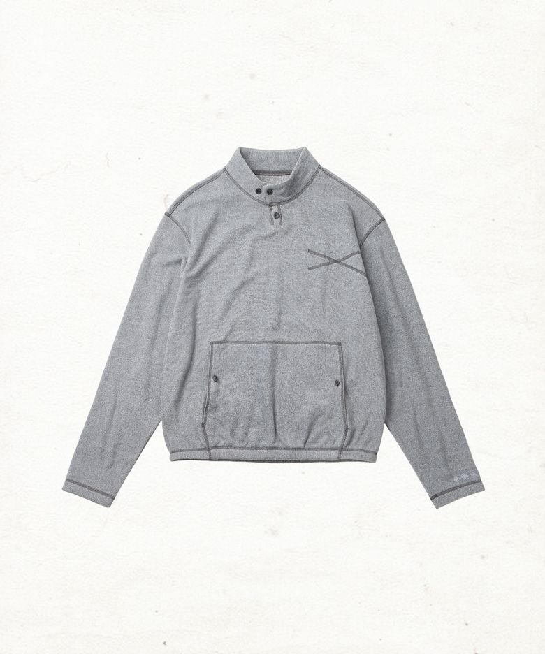 DD flatlock stitch fleece pullover (GREY)