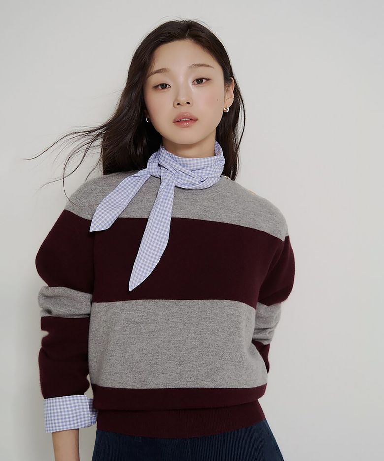 보더 스트라이프 니트  그레이 (BF6951C083)