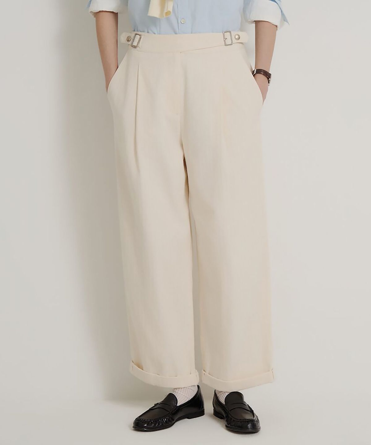빈폴 레이디스(BEANPOLE LADIES) 클래식 구르카 팬츠  아이보리 (BF6821C020)