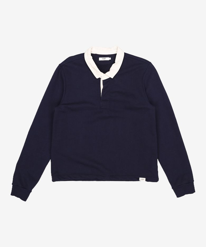 G CONTRAST POLO LONG SLEEVE (NAVY) M