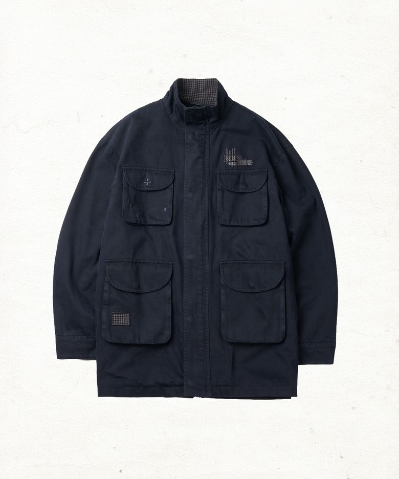 DD darning stitch field jacket (NAVY)