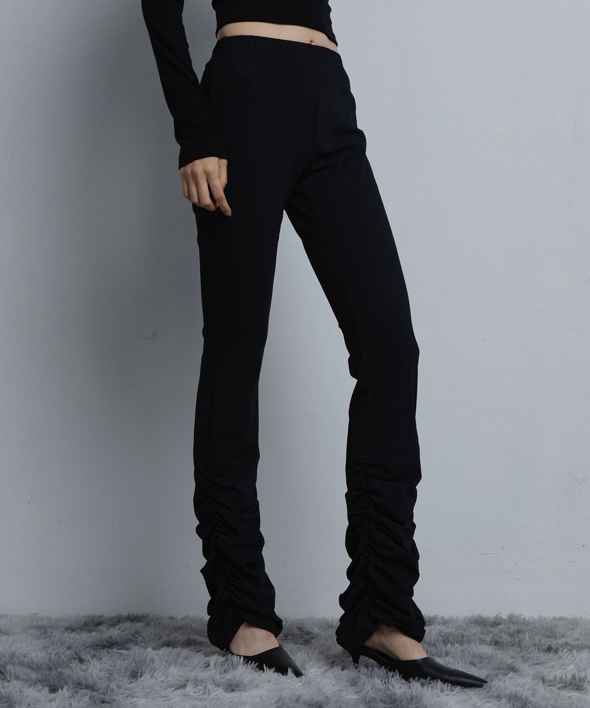 요키토키(YOKI TOKI) LOW RISE DRAPE LEGGINGS [Black]