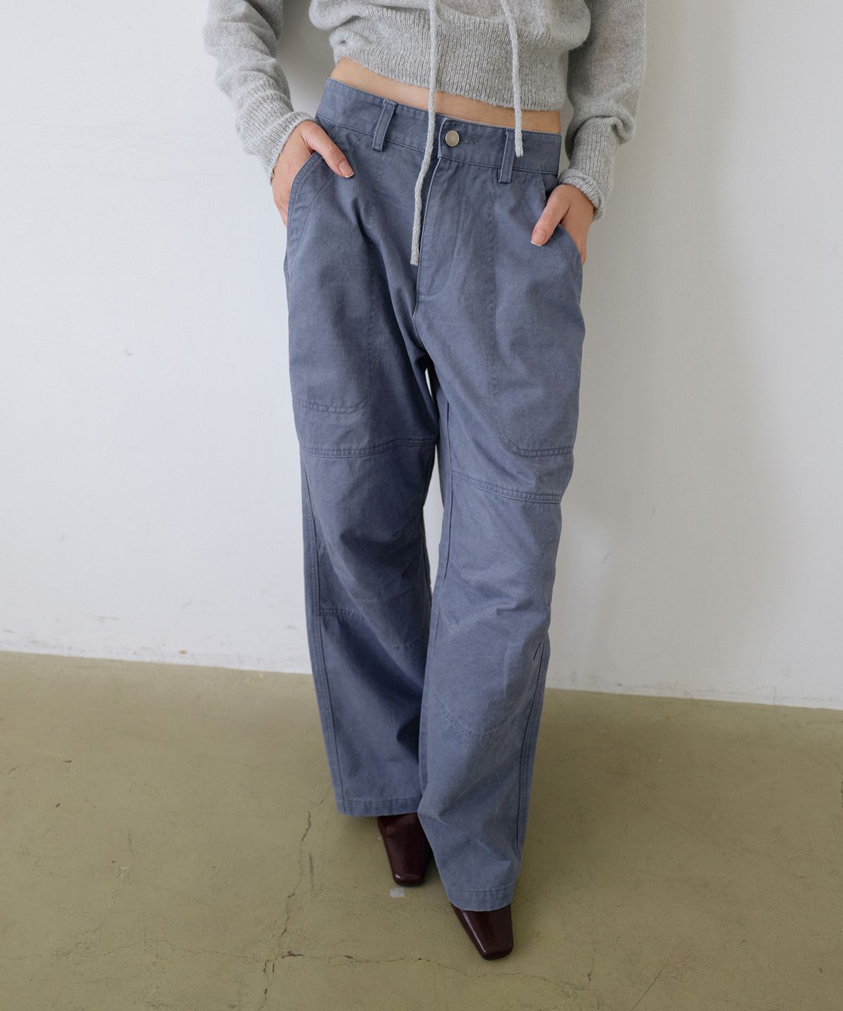 우네씬(UUNE SCENE) Fatigue Washed Pants_Blue