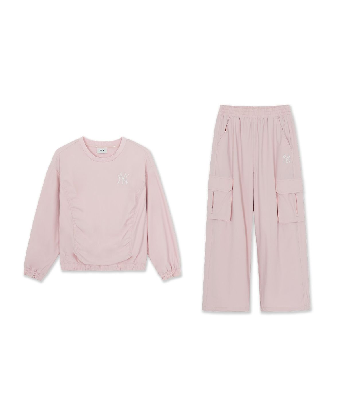 엠엘비 키즈(MLB KIDS) 스트릿 걸즈 우븐 맨투맨 세트 NY (L.Pink)