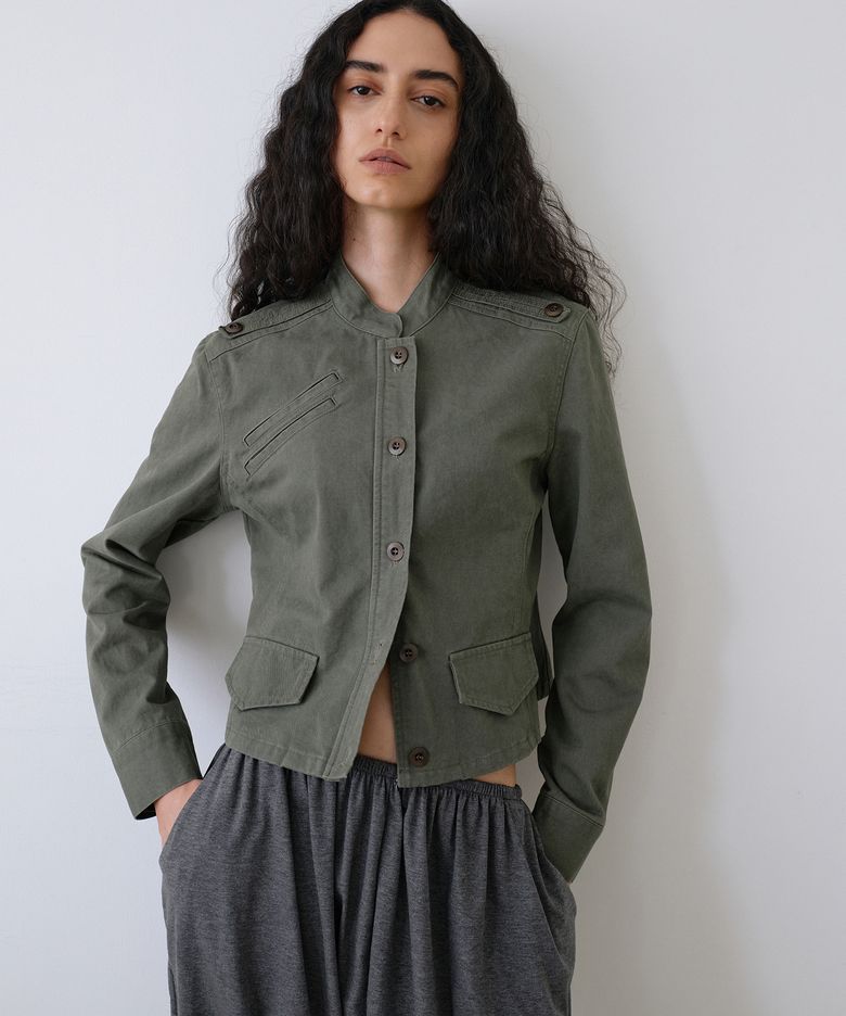Washed Military Jacket_Khaki