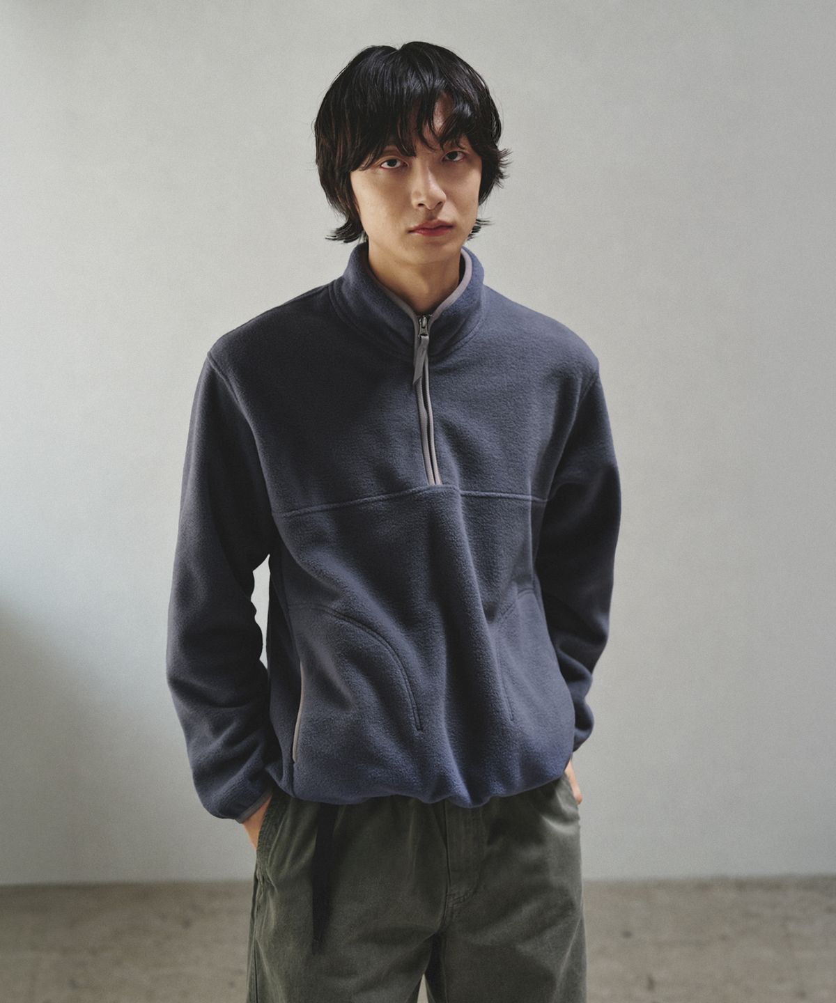 유니온블루(UNION BLUE) ANGLER FLEECE HALF-ZIP [SHARK GRAY]