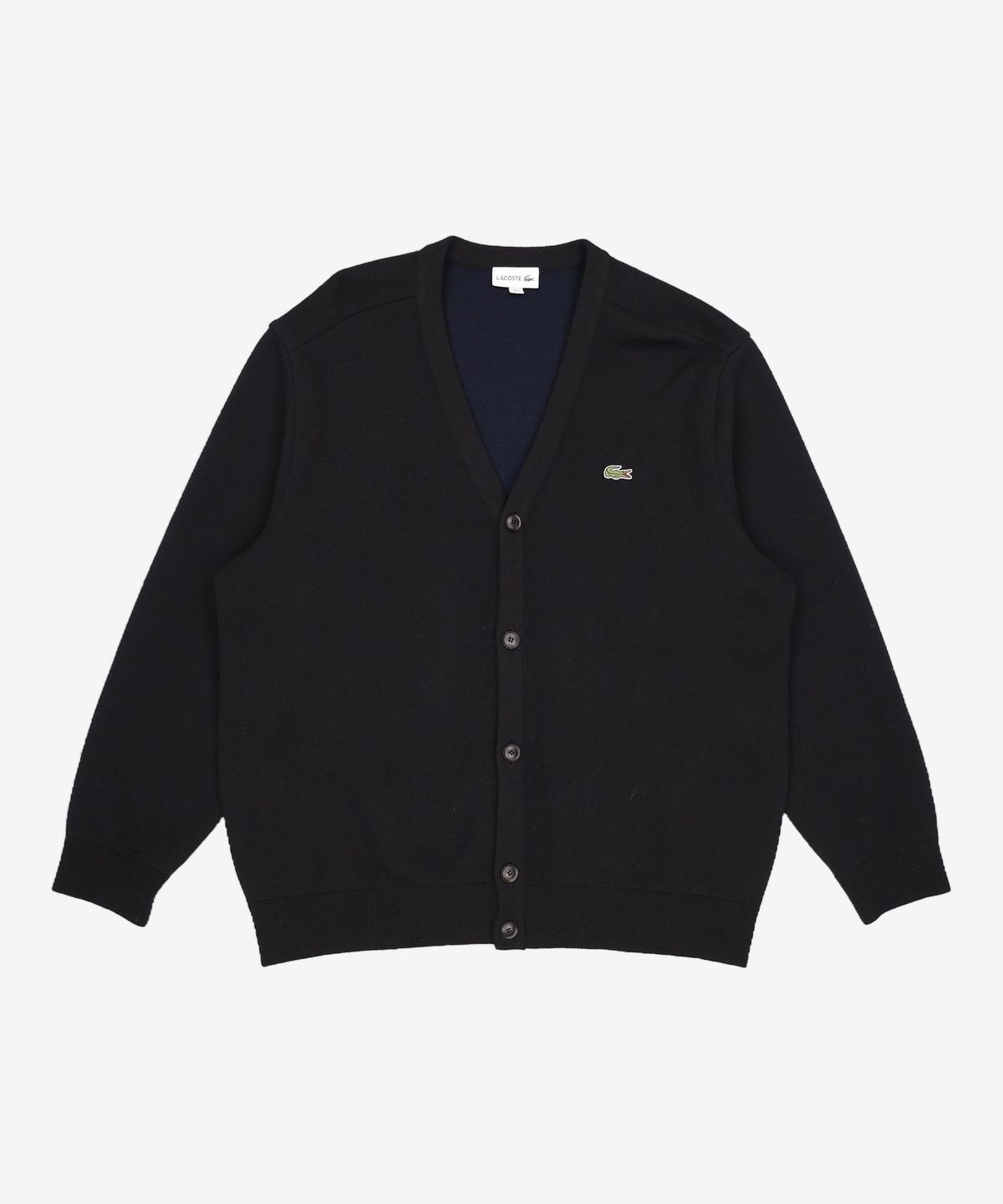 라코스테(LACOSTE) 남성 베이직 브이넥 방모 가디건 [네이비] 115