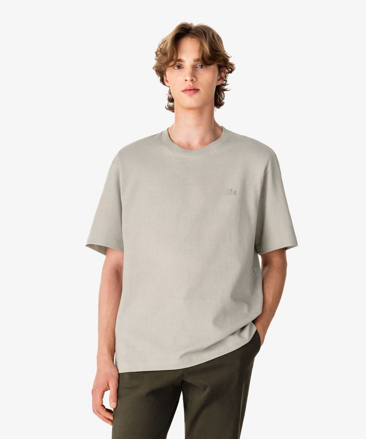 라코스테(LACOSTE) 남성 워싱 헤비저지 반팔 티셔츠 TH171E-56N I18