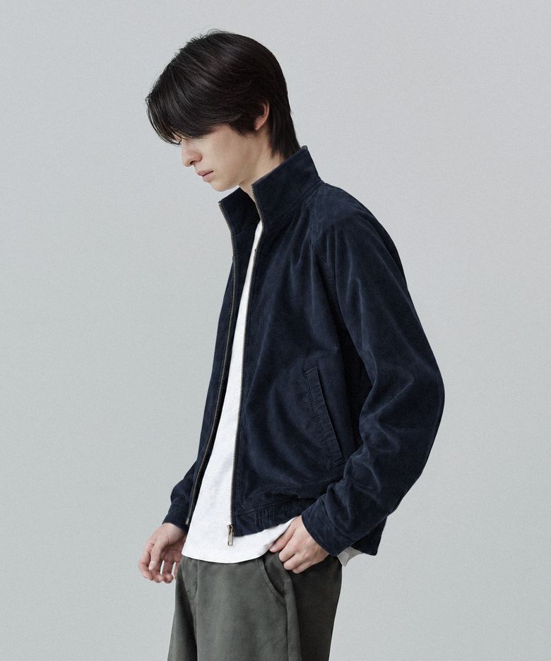 STAND COLLAR CORDUROY BLOUSON [NAVY]