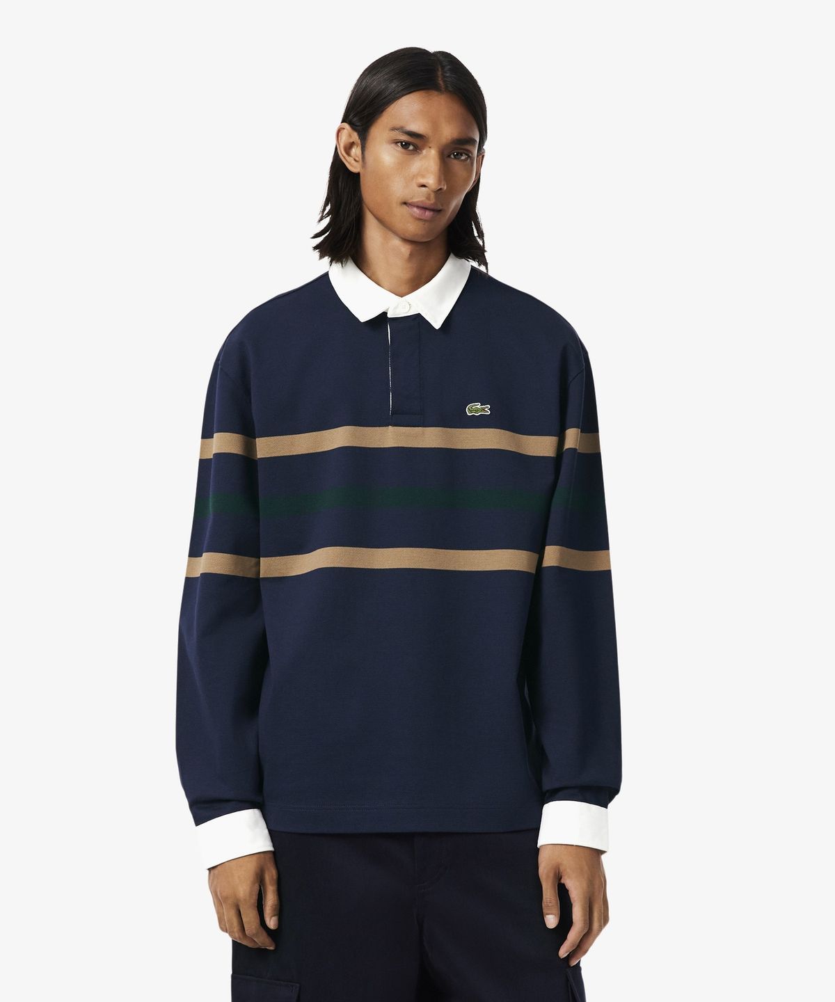 라코스테(LACOSTE) 남성 스트라이프 럭비 폴로 셔츠 KH9662-56N 166