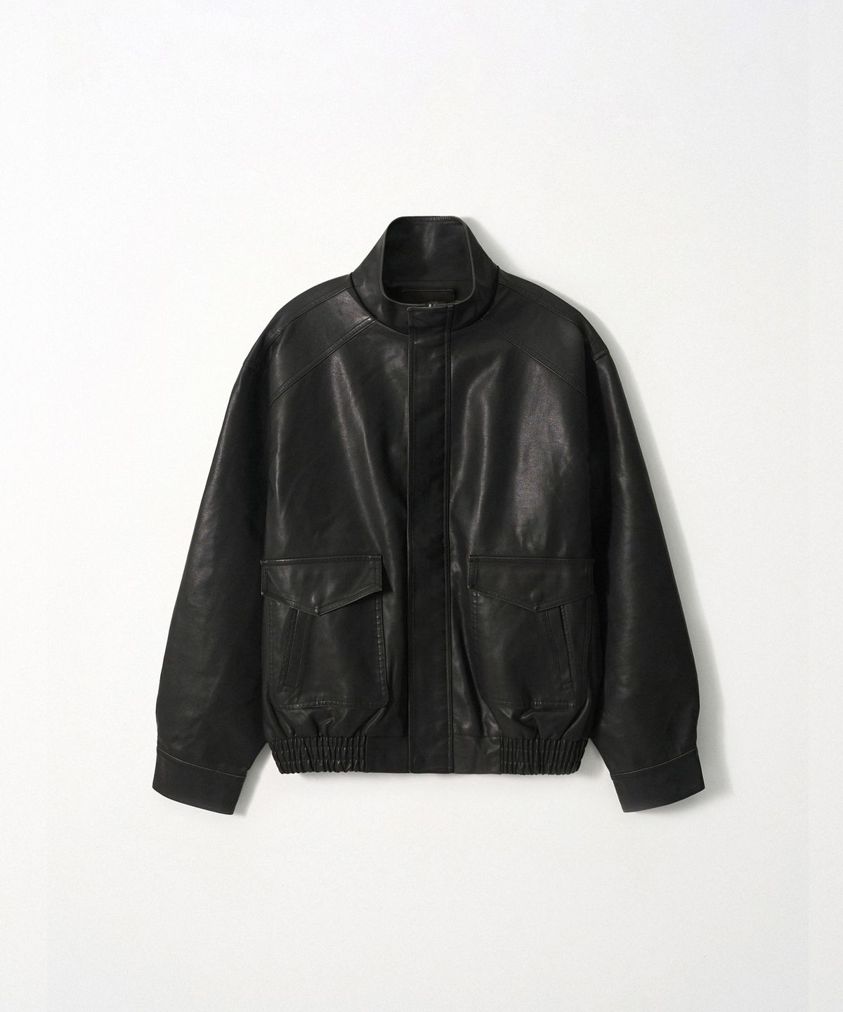 이지오(EZIO) Modern Faux Leather Jacket_Black