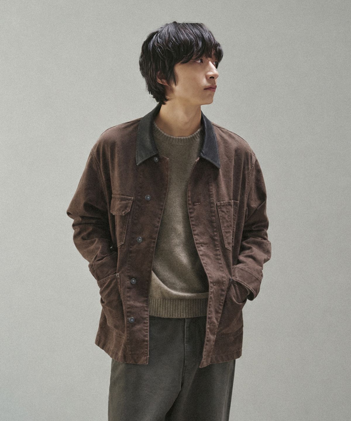 유니온블루(UNION BLUE) COVERALL JACKET [BROWN]