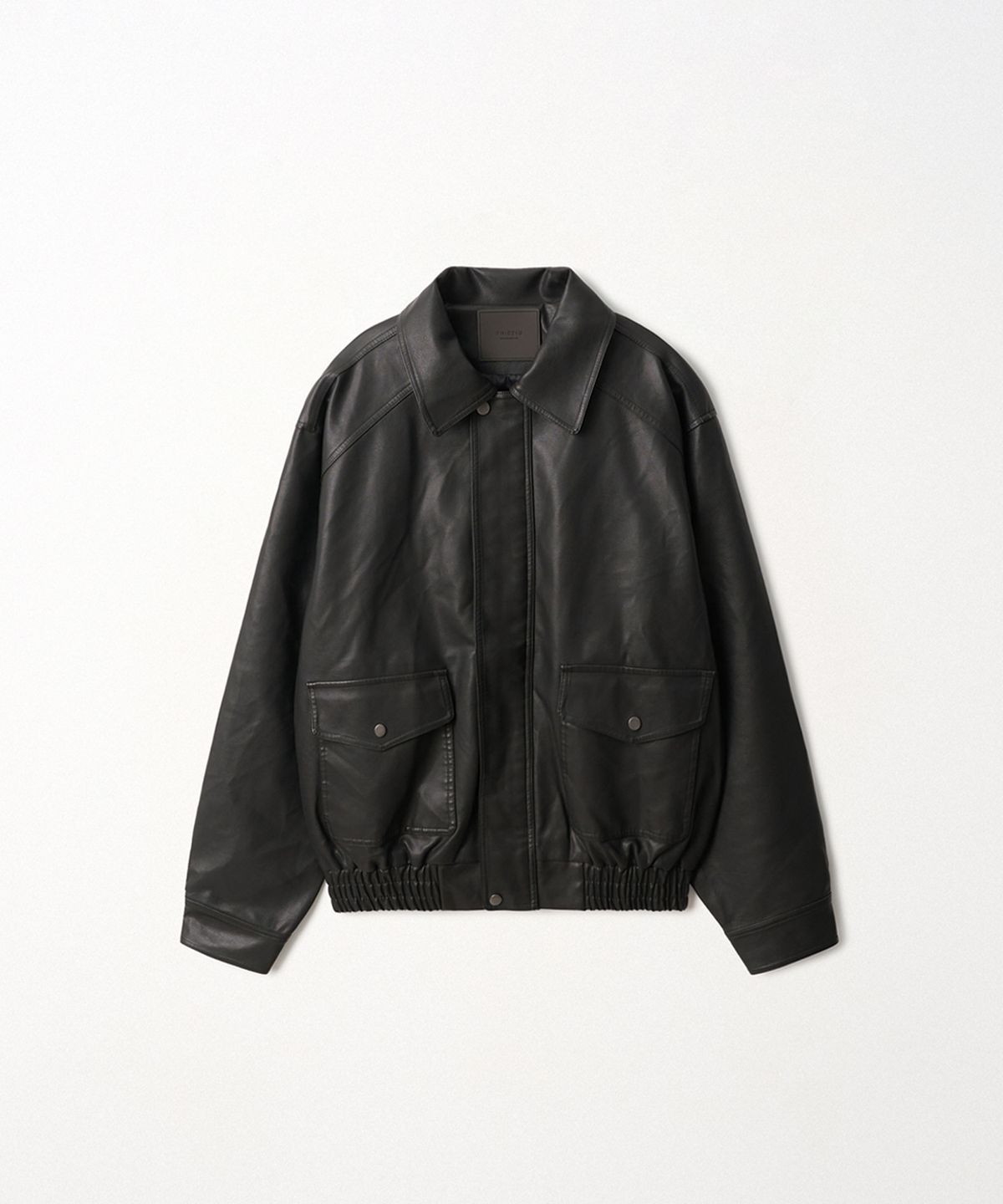 이지오(EZIO) Faux Leather Blouson Jacket_Black