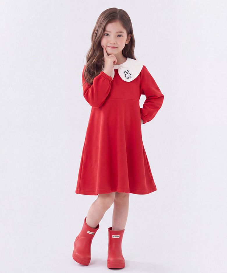 미피 여아용 리본 카라 특양면 원피스RE