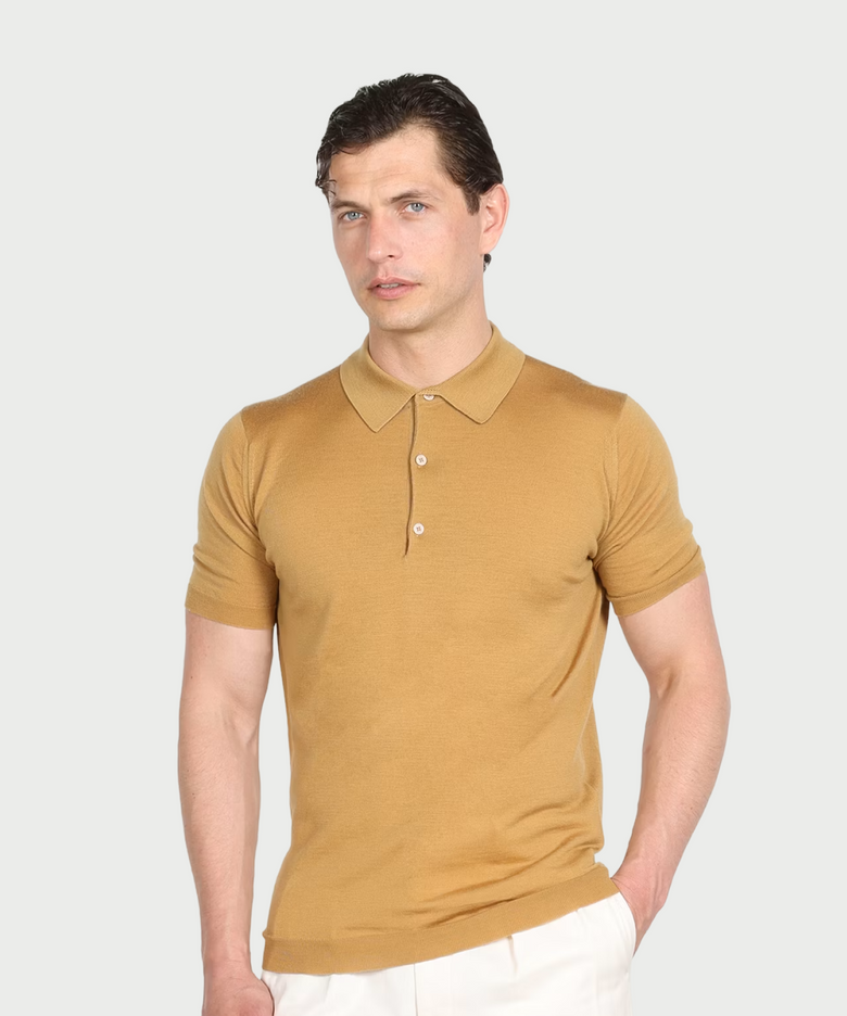 MACLOUD Extra Fine Merino Wool Standard Fit  Short Sleeve Polo Shirt Seasonal 4 Colors